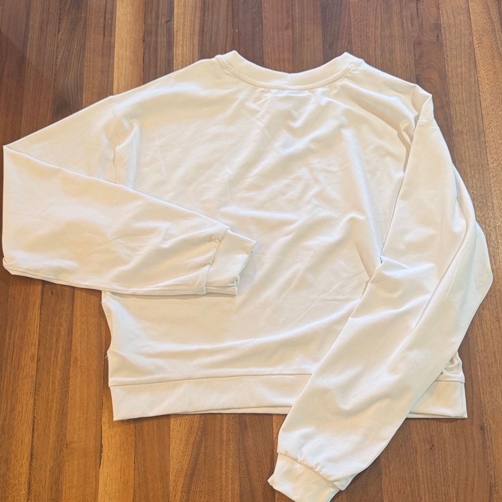 White Cropped Vuori Crewneck Sweatshirt - Picture 6 of 6